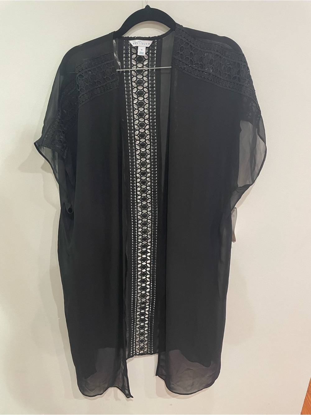 Brand New With Tag Women’s Black Transparency Cardigan Size 1X Boutique